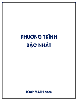 phương trình bậc nhất