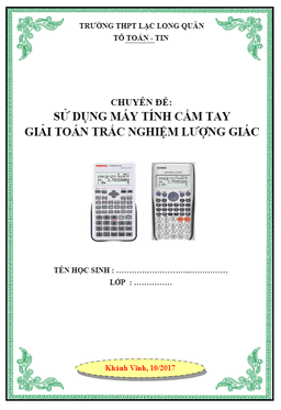 sử dụng máy tính cầm tay giải nhanh trắc nghiệm lượng giác – trần anh khoa