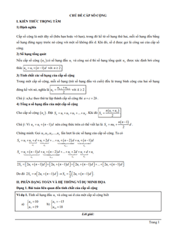 tài liệu chủ đề cấp số cộng