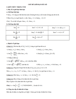 tài liệu chủ đề giới hạn dãy số