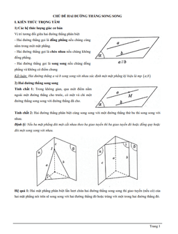 tài liệu chủ đề hai đường thẳng song song
