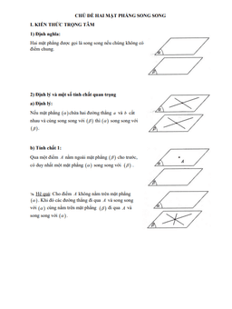 tài liệu chủ đề hai mặt phẳng song song