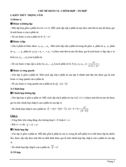 tài liệu chủ đề hoán vị – chỉnh hợp – tổ hợp