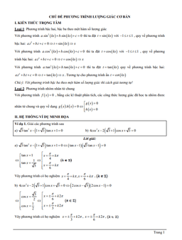 tài liệu chủ đề phương trình lượng giác cơ bản
