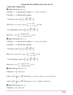 tài liệu chủ đề phương trình lượng giác sơ cấp