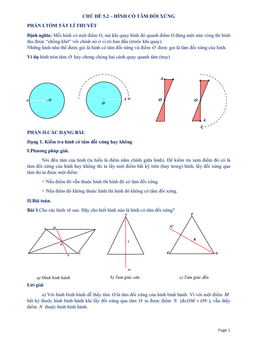 tài liệu dạy thêm – học thêm chuyên đề hình có tâm đối xứng