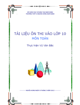 tài liệu ôn thi vào lớp 10 môn toán – vũ văn bắc