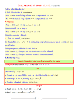 tài liệu toán 9 chủ đề hàm số và đồ thị hàm số y = ax2 (a khác 0)