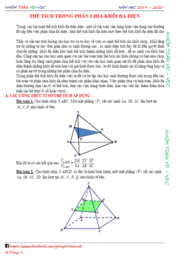 thể tích trong phân chia khối đa diện