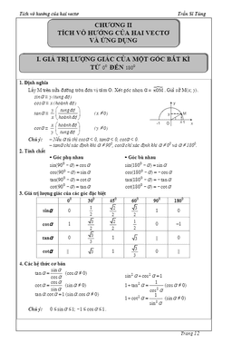 tích vô hướng của 2 vector và ứng dụng – trần sĩ tùng