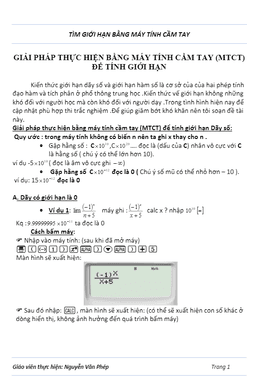 tìm giới hạn bằng máy tính cầm tay – nguyễn văn phép