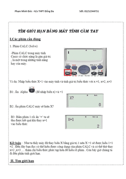 tìm giới hạn bằng máy tính cầm tay – phạm minh đức