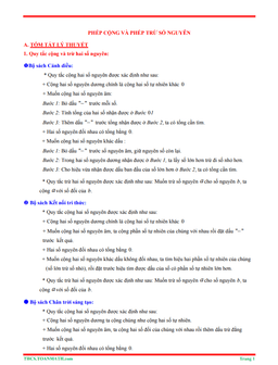 tóm tắt lý thuyết và bài tập trắc nghiệm chuyên đề phép cộng và phép trừ số nguyên