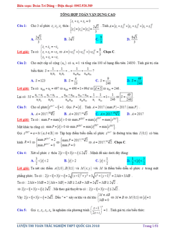tổng hợp toán vận dụng cao có lời giải chi tiết – đoàn trí dũng