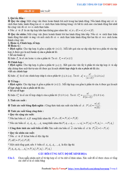 tổng ôn tập tn thpt 2020 môn toán: tổ hợp và xác suất