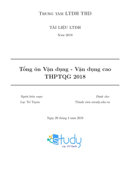 tổng ôn toán vận dụng – vận dụng cao ôn thi thptqg môn toán – lục trí tuyên