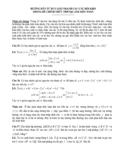 tư duy giải nhanh các câu hỏi khó trong đề chính thức thptqg 2018 môn toán