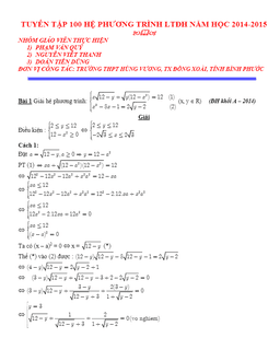tuyển tập 100 bài toán hệ phương trình