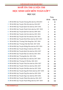 tuyển tập 50 đề ôn thi chọn học sinh giỏi môn toán lớp 7 có lời giải
