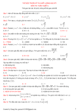 tuyển tập 6 đề thi thử sức trước kỳ thi chất lượng học kỳ 1 môn toán 10