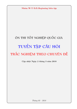 tuyển tập câu hỏi trắc nghiệm theo chuyên đề ôn thi tốt nghiệp quốc gia