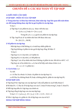 tuyển tập đầy đủ các chuyên đề bồi dưỡng học sinh giỏi toán 6