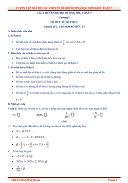 tuyển tập đầy đủ các chuyên đề bồi dưỡng học sinh giỏi toán 7