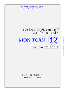 tuyển tập đề thi thử và giữa học kỳ 1 toán 12 năm học 2018 – 2019 (ex2 – 2019)