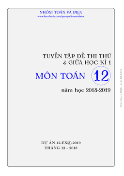 tuyển tập đề thi thử và giữa học kỳ 1 toán 12 năm học 2018 – 2019 (ex3 – 2019)