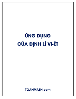 ứng dụng của định lí vi-ét